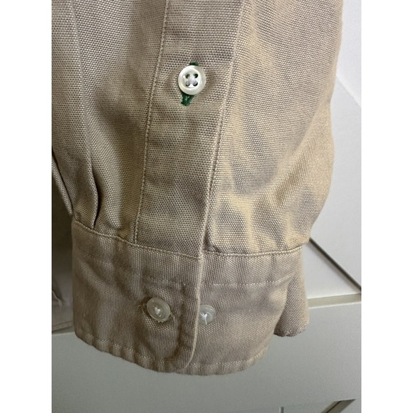 Classic Tommy Hilfiger Shirt Mens‎ 16 1-2 Khaki Crested Cotton - Picture 7 of 8